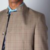abrigo khaki diseno de cuadros marca business casual slim 131409 KHAKI 2