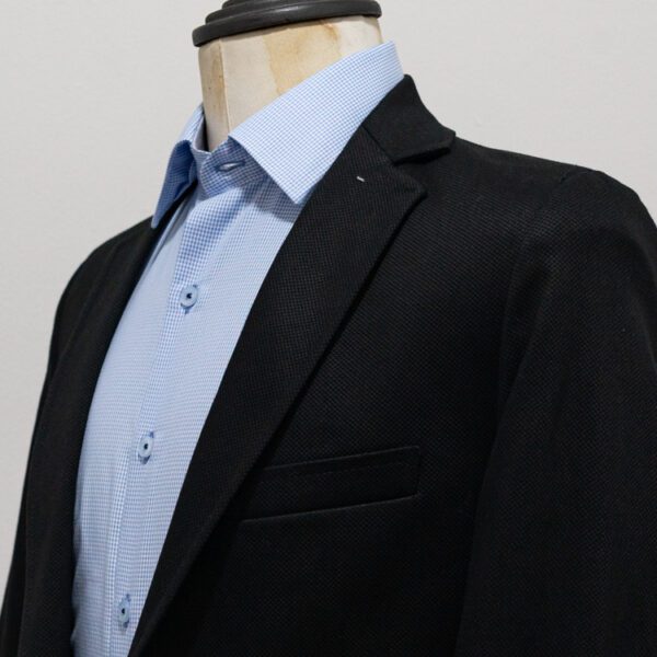 abrigo negro estructura labrada marca business casual slim 144924 247859 2