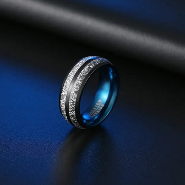 anillo azul de tungsteno marca calak cl sico 141847 AZUL 2