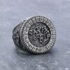 anillo dorado diseno lobo nordico marca calak cl sico 150294 DORADO 1