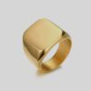 anillo dorado steel square silver marca calak cl sico 141853 DORADO 1