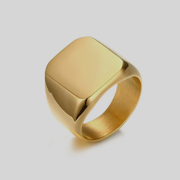 anillo dorado steel square silver marca calak cl sico 141853 DORADO 1