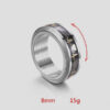 anillo gris con diseno de pulso marca calak cl sico 141733 GRIS 2