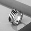 anillo gris con franjas plateadas marca calak cl sico 141793 GRIS 1