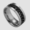 anillo negro con diseno de cadenas marca calak cl sico 141783 NEGRO 1