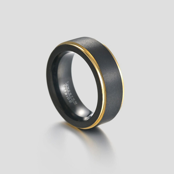 anillo negro de tungsteno marca calak cl sico 141743 NEGRO 2