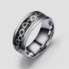 anillo plateado con diseno de engranajes marca calak cl sico 141728 PLATEADO 1