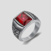 anillo rojo con piedra marca calak cl sico 141763 ROJO 1