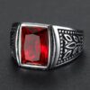 anillo rojo con piedra marca calak cl sico 141763 ROJO 2