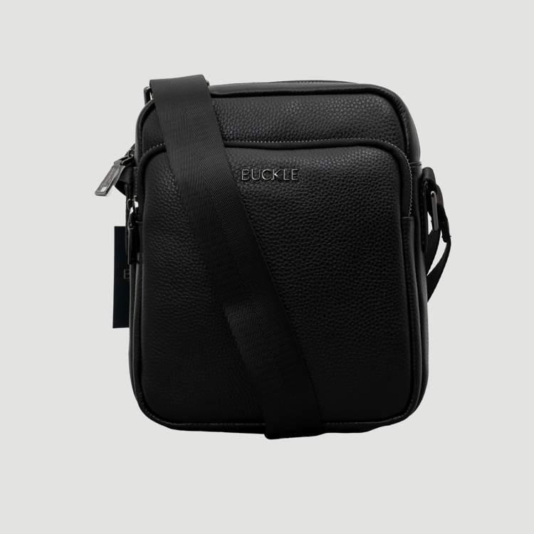 bandolera negro diseno b sico con dobles cierres marca buckle cl sico 158739 NEGRO 1