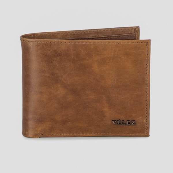 billetera miel estructura plana marca v lez cl sico 144748 CAFE 1