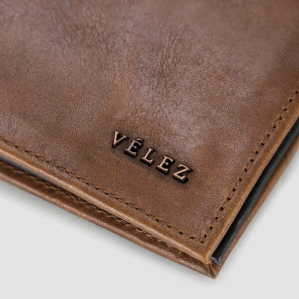 billetera miel estructura plana marca v lez cl sico 144748 CAFE 2