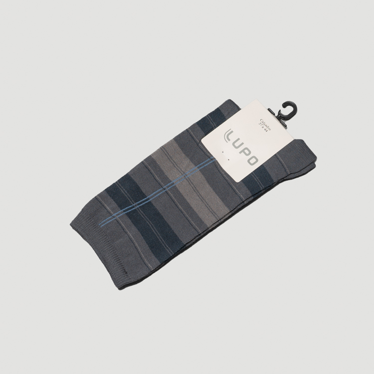 calcetin varios diseno de lineas marca lupo cl sico 159340 GRIS 2