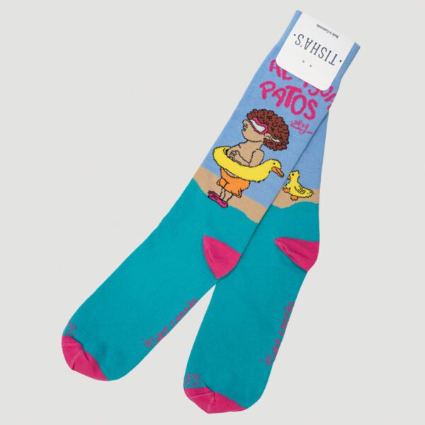 calcetines azul diseno al agua pato marca tishas cl sico 143022 AZUL 1