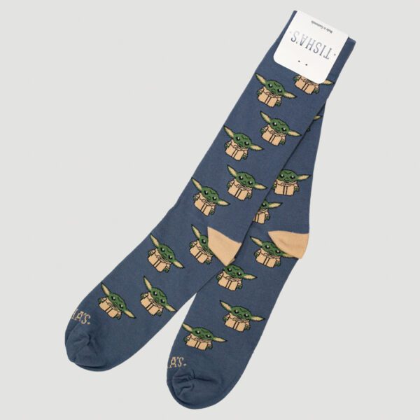 calcetines azul diseno baby yoda marca tishas cl sico 138043 AZUL PA 1