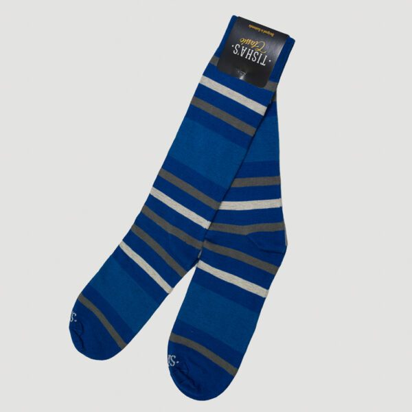 calcetines azul diseno de lineas marca tishas cl sico 144062 AZUL 1