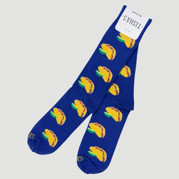 calcetines azul diseno de tacos marca tishas cl sico 145338 AZUL PA 1