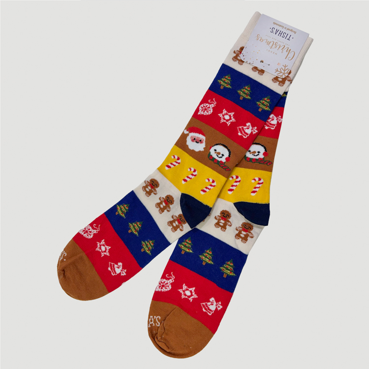 calcetines azul diseno de xmas icons marca tishas cl sico 145345 225758 1