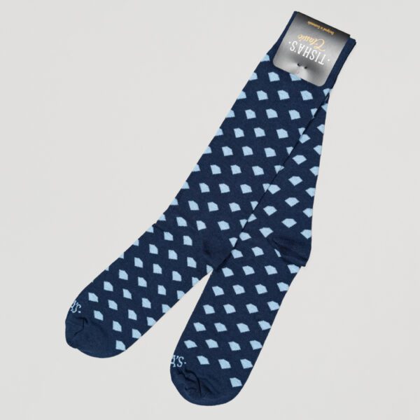 calcetines azul diseno diamantes marca tishas cl sico 143875 AZUL 1