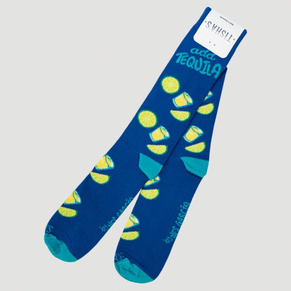 calcetines azul diseno limones marca tishas cl sico 143023 AZUL 1