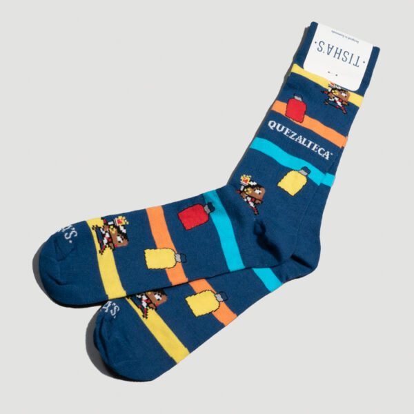 calcetines azul diseno quezalteca kutos marca tishas cl sico 157664 AZUL 1