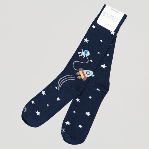 calcetines azul diseno space man marca tishas cl sico 151911 AZUL 1