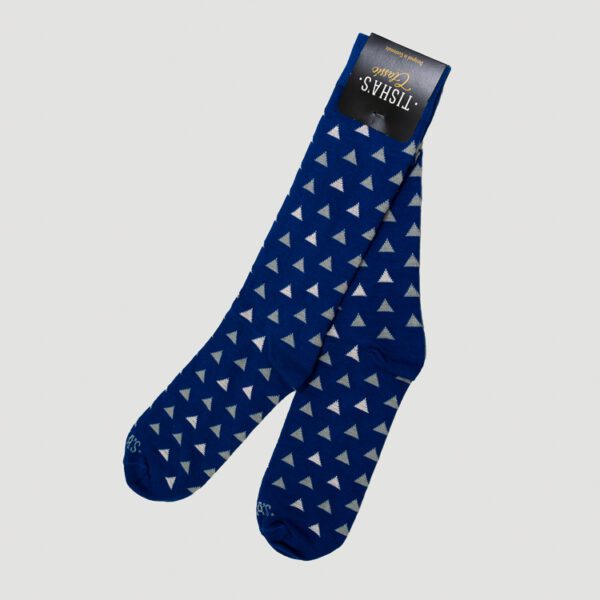 calcetines azul diseno triangulos marca tishas cl sico 143872 AZUL 1