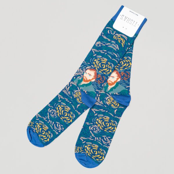 calcetines azul diseno van gogh marca tishas cl sico 151921 AZUL 1