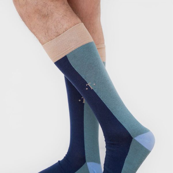 calcetines azul diseno vertical brittany marca tishas cl sico 150232 AZUL 2