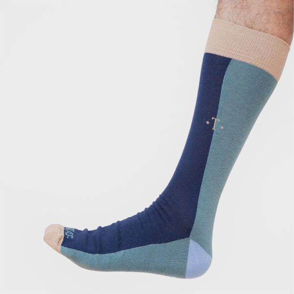 calcetines azul diseno vertical brittany marca tishas cl sico 150232 AZUL 3