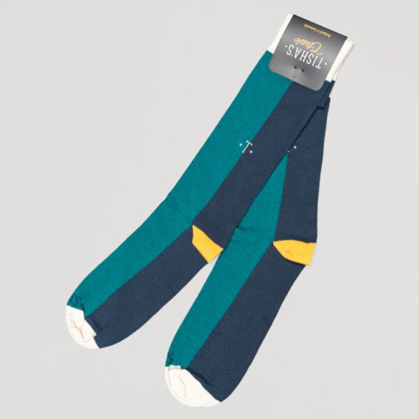 calcetines azul diseno vertical jade marca tishas cl sico 151906 AZUL 1