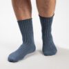 Calcetines azul estilo liso sin elástico marca Emporium clásico | 125976