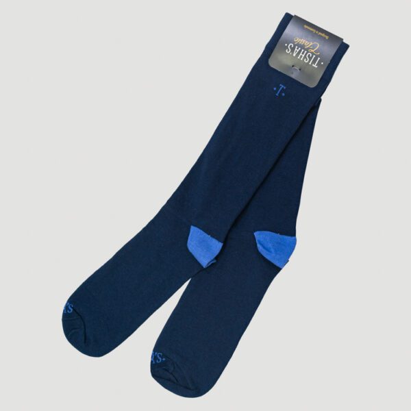 calcetines azul estructura plana marca tishas cl sico 146417 AZUL 1