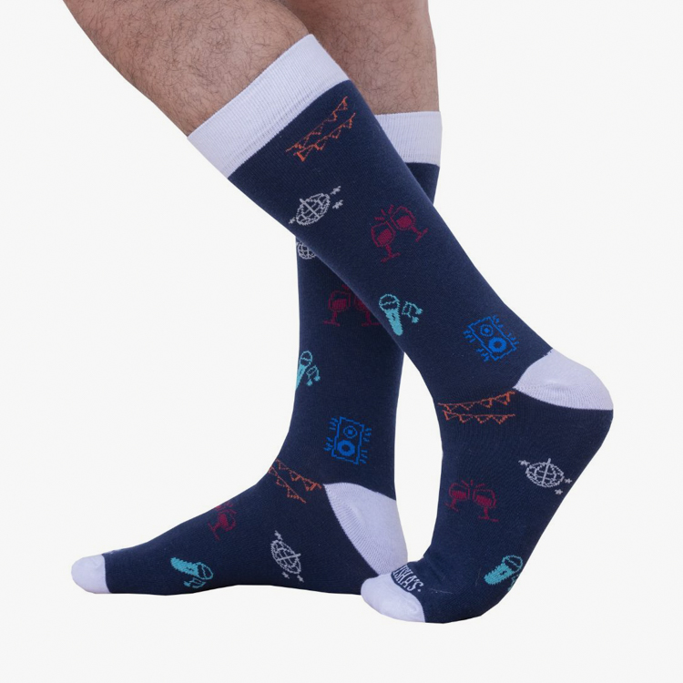 calcetines azul marino estilo saturday fun marca tishas cl sico 163361 AZUL MA 1