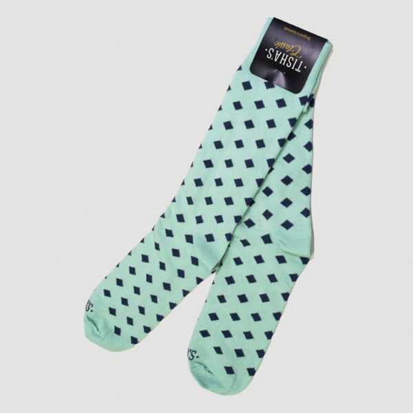 calcetines celeste diseno rombos marca tishas cl sico 143873 CELESTE 1