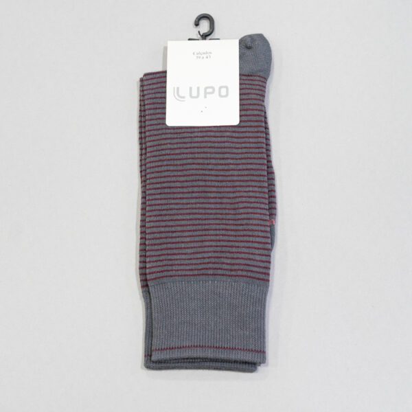 calcetines gris diseno de lineas marca lupo cl sico 146387 GRIS 1