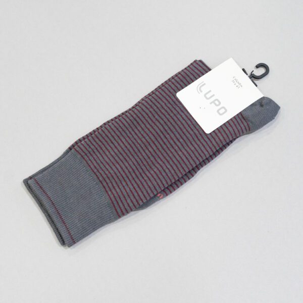 calcetines gris diseno de lineas marca lupo cl sico 146387 GRIS 2