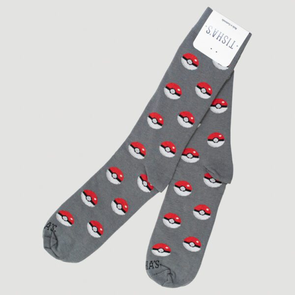 calcetines gris diseno pokebola marca tishas cl sico 143029 GRIS 1
