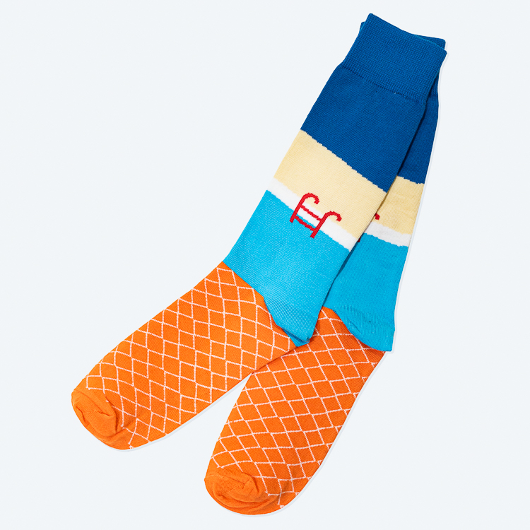 Calcetines naranja diseño piscina marca Emporium clásico | 127661