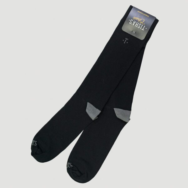 calcetines negro estructura plana marca tishas cl sico 146416 NEGRO 1