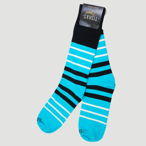 calcetines turquesa diseno de lineas marca tishas cl sico 144066 TURQUESA 1