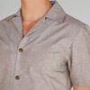 Camisa beige diseño lino plano marca Business Casual slim | 127447 - Imagen 3