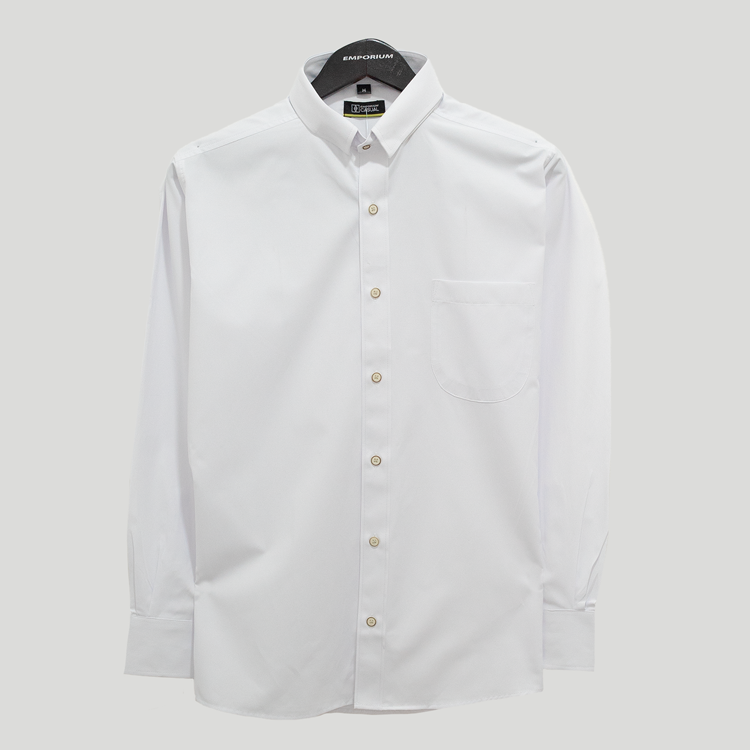 Camisa blanco estructura oxford liso marca Business Casual clásico | 136316