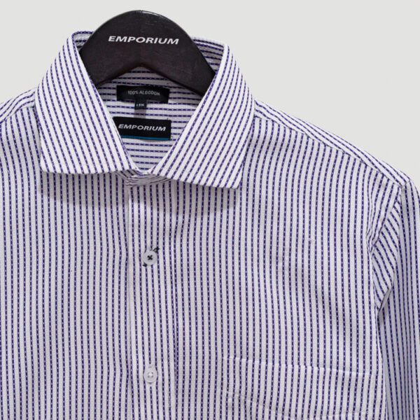 camisa azul con diseno de lineas marca emporium cl sico 140541 AZUL 2