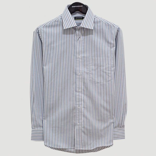 camisa azul con diseno de lineas marca emporium slim 140492 AZUL 1
