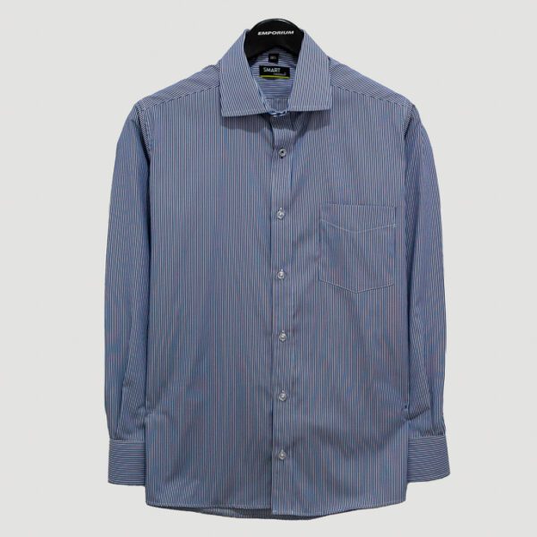 camisa azul diseno con lineas marca smart slim 138582 AZUL 1