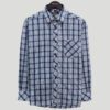 Camisa azul diseño de cuadros marca Business Casual slim | 130333