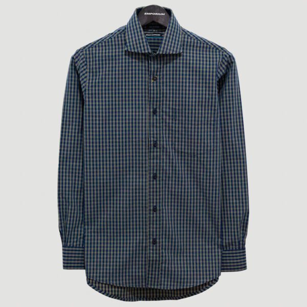 camisa azul diseno de mini cuadros marca emporium cl sico 140520 AZUL 1