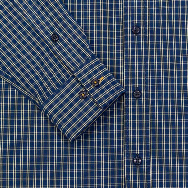 camisa azul diseno de mini cuadros marca emporium cl sico 140520 AZUL 3