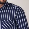 camisa azul estructura l neas verticales marca business casual slim 144158 AZUL 2